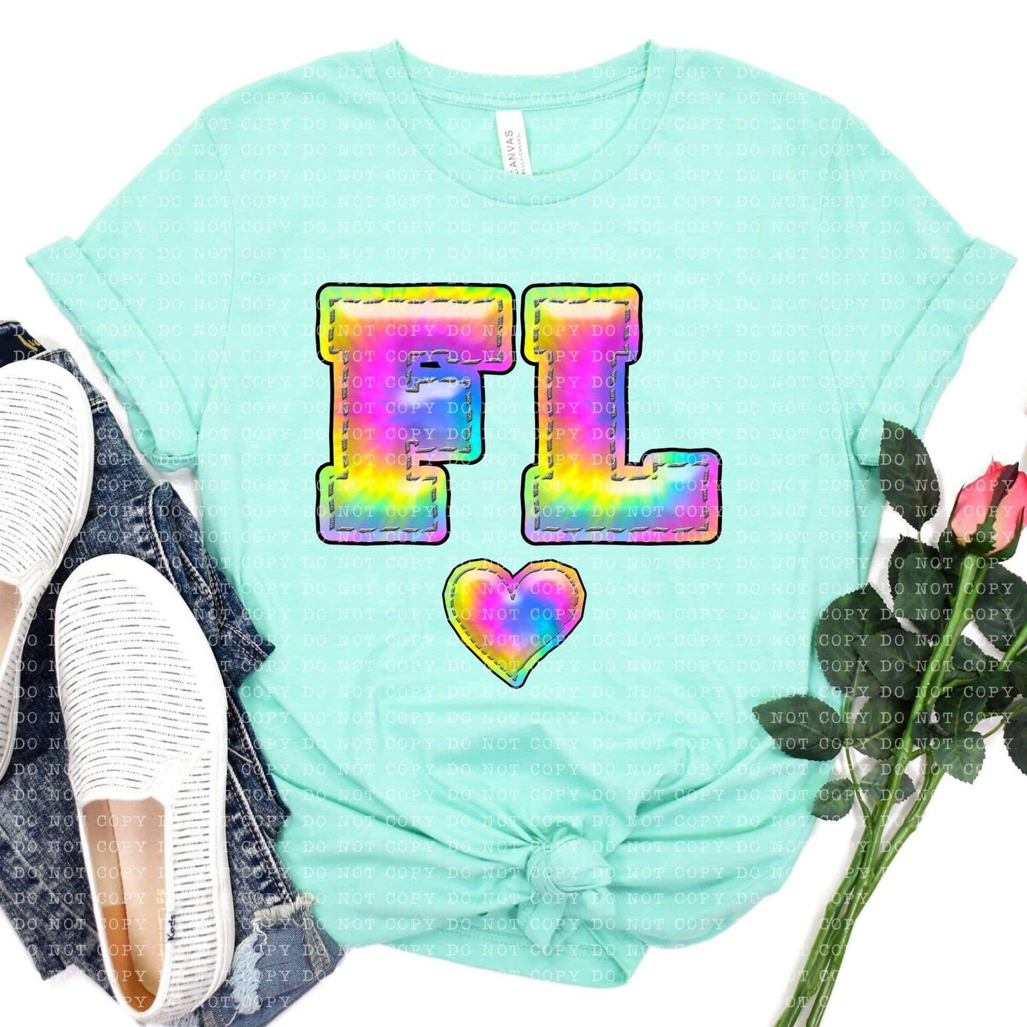 Tie Dye Faux Stitch States (ALL STATES)-DTF