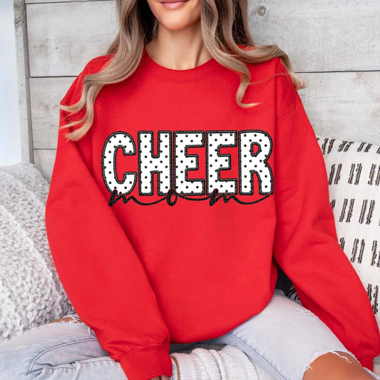 Cheer Mom Blk Polka Dot - DTF