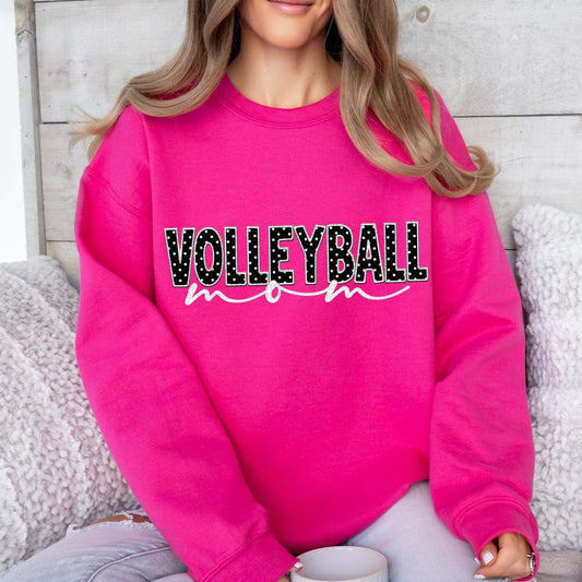 Volleyball Mom WHT Polka Dot - DTF