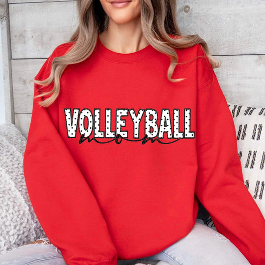 Volleyball Mom Blk Polka Dot - DTF