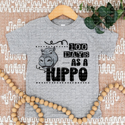 100 Days As A Hippo - DTF