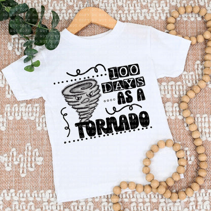 100 Days As A Tornado With Face - DTF