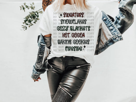 Christmas Things Blk Stars -DTF