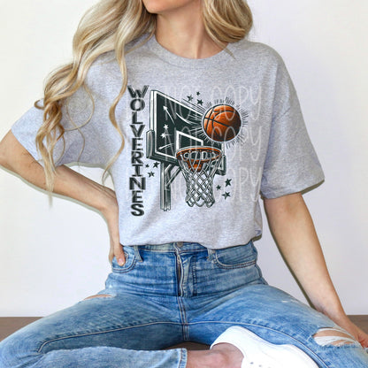 Basketball Mascots backboard (ALL LISTED IN THIS LISTING-DROPDOWN)-dtf