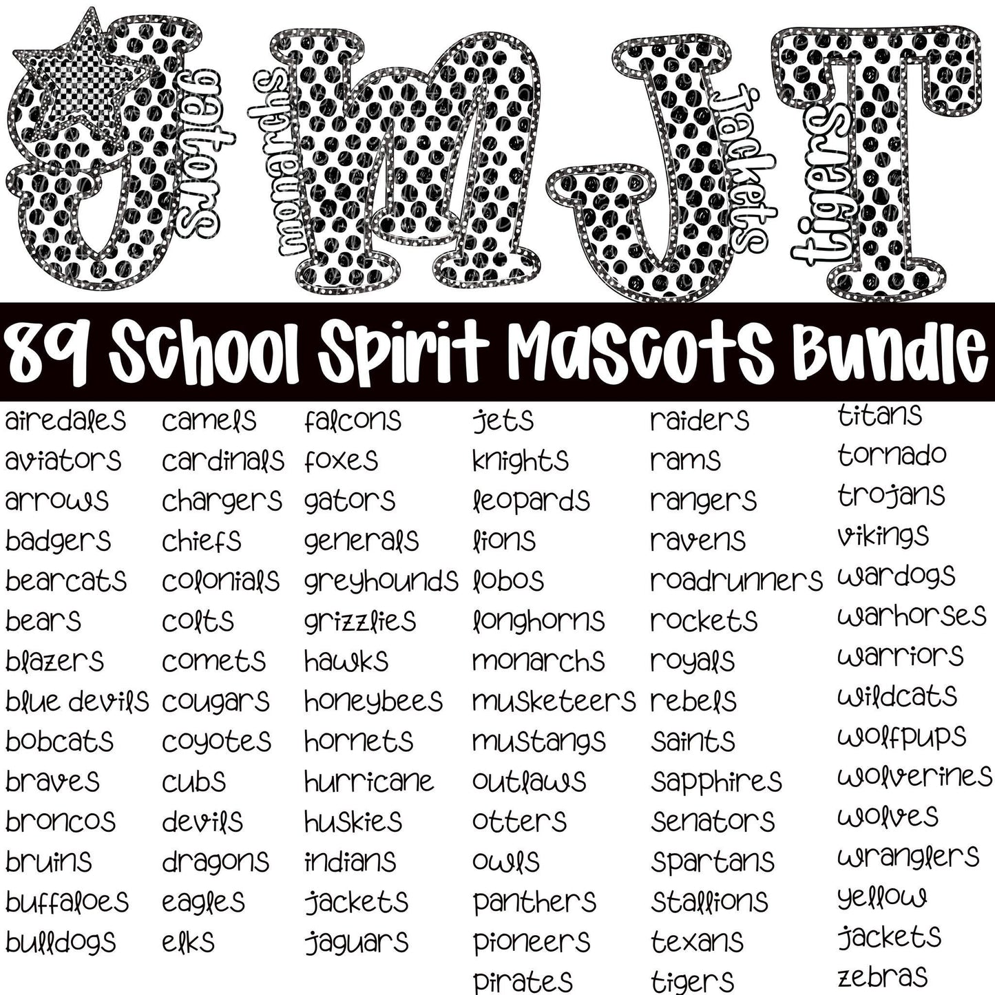 Polka Dot Mascot(Dropdown)-DTF&UV