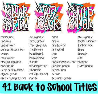 Bright Retro School(Dropdown)-DTF
