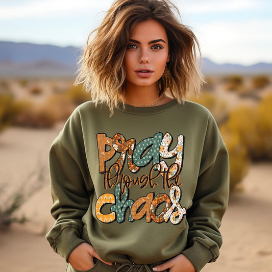 Pray Through Chaos Floral - DTF
