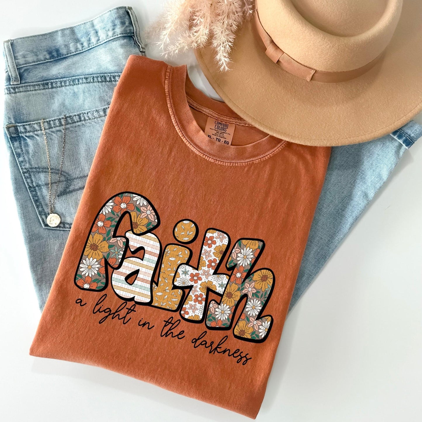 Faith A Light In The Darkness Floral - DTF