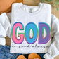 God Is Good Always Faux Embroidery Rainbow - DTF
