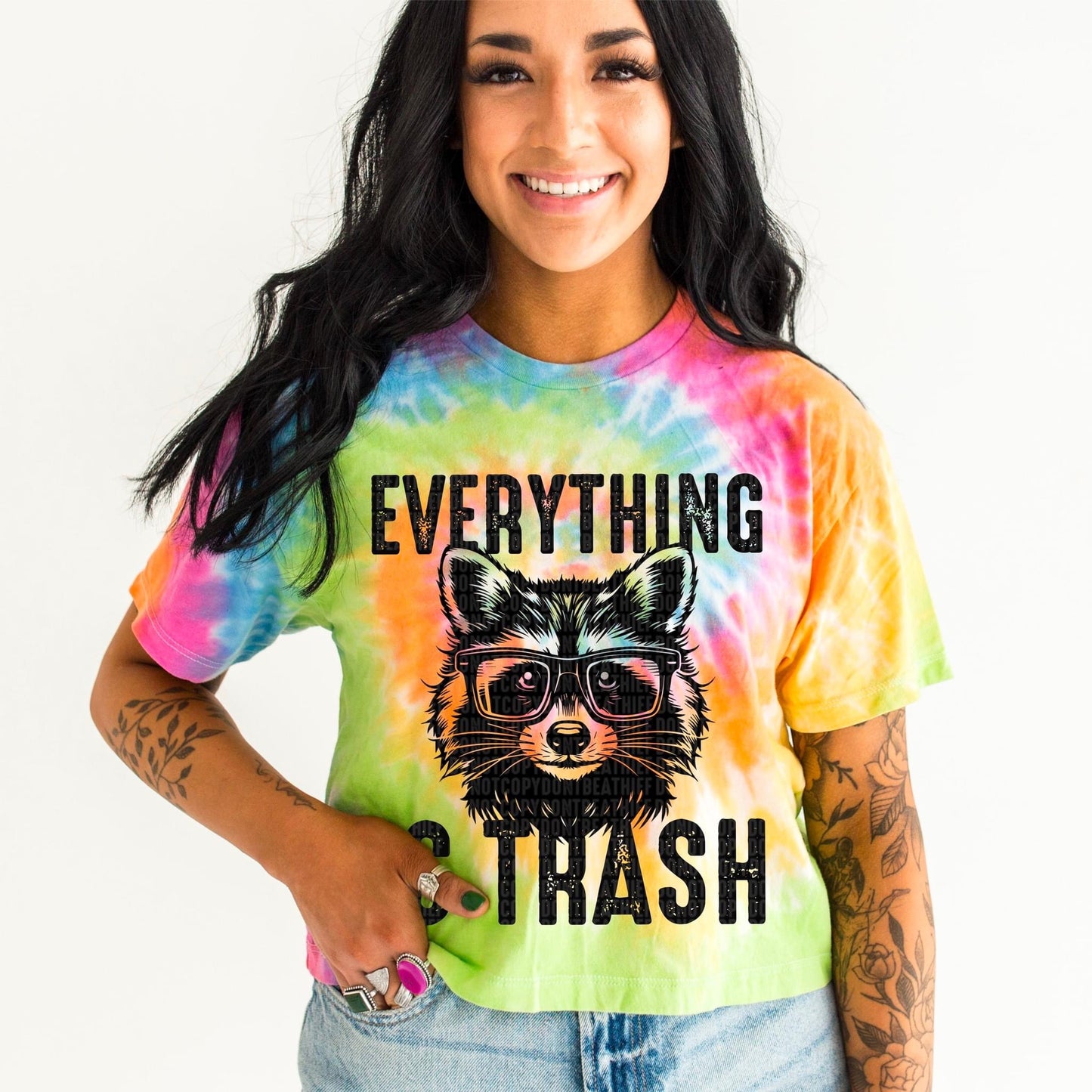 Everything Is Trash Blk - DTF