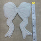 White Glitter Bow-  Patch