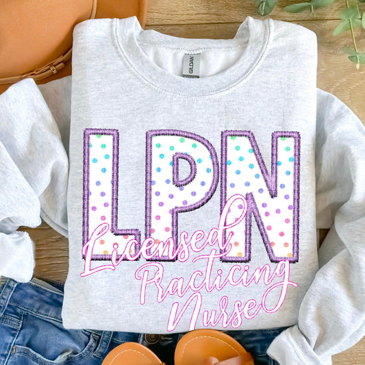 LPN Polka Dot Faux Embroidery - DTF