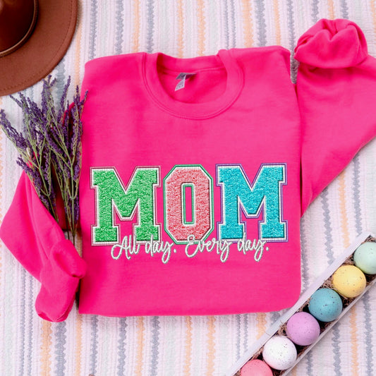 Mom All Day Everyday Faux Chenille - DTF