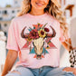 Aztec Bull Skull Floral - DTF