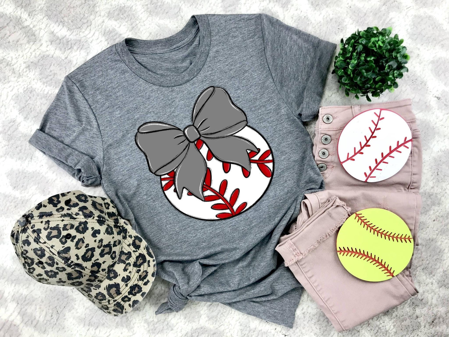 Baseball Gray Bow - DTF