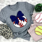 Baseball Navy Bow - DTF