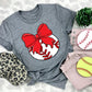 Bows and balls baseball red-DTF