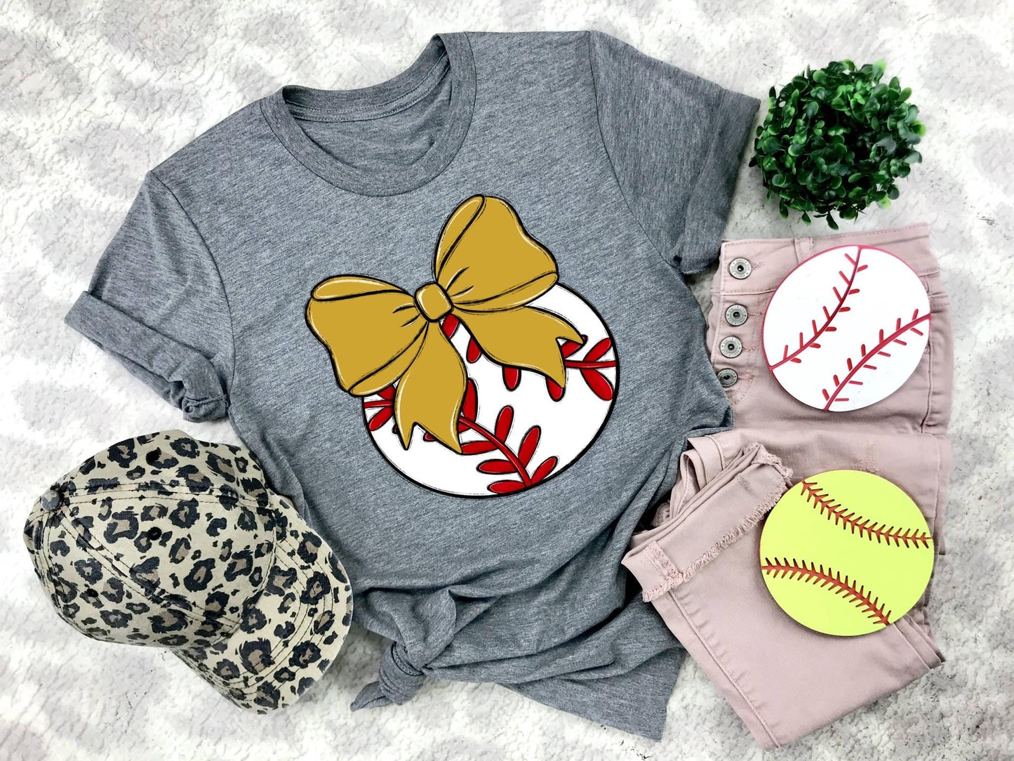 Baseball Gold Bow - DTF