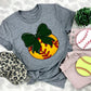 Softball Dark Green Bow - DTF
