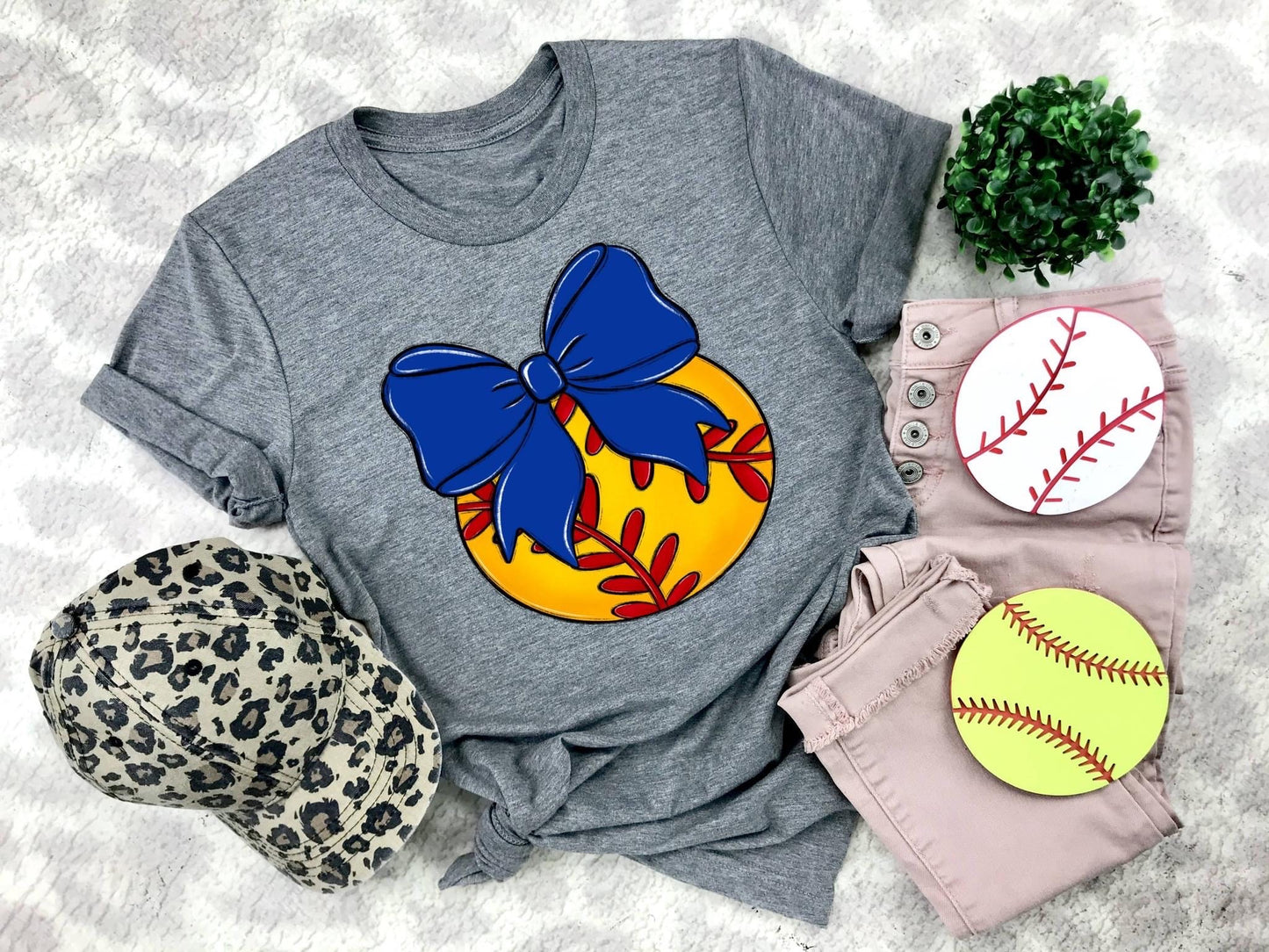 Softball Navy Bow - DTF