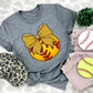 Softball Gold Bow - DTF