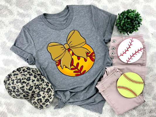 Softball Gold Bow - DTF