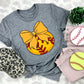 Softball Yellow Bow - DTF