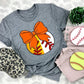 Softball/Baseball Orange Bow - DTF