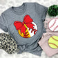 Softball/Baseball Red Bow - DTF