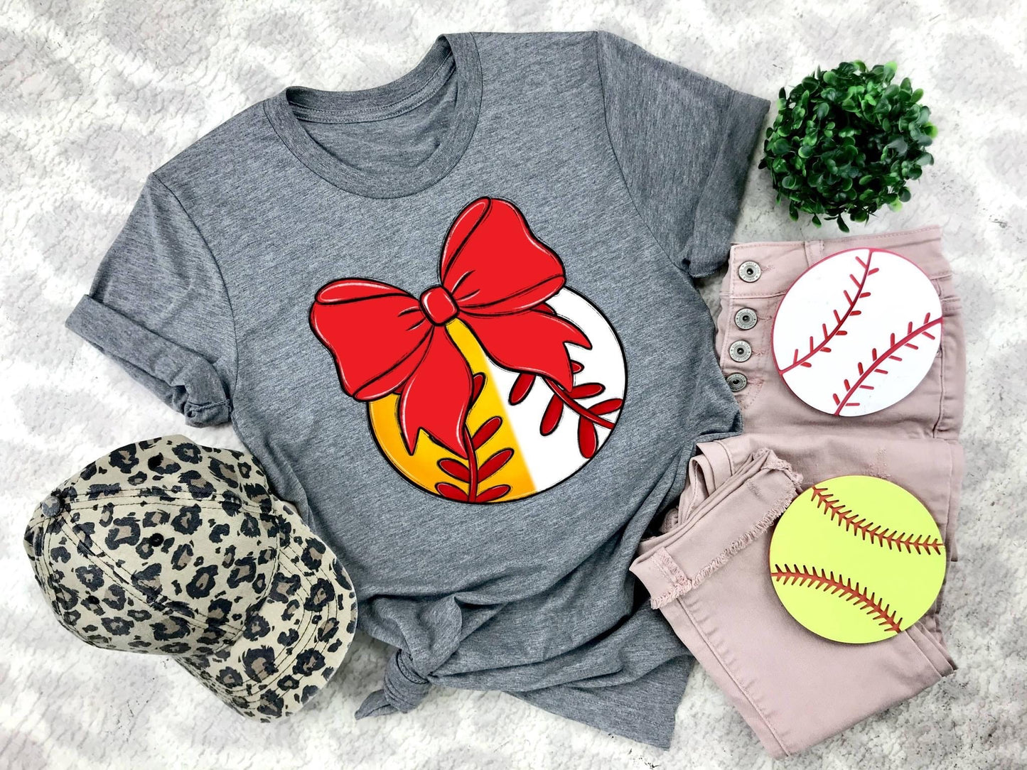 Softball/Baseball Red Bow - DTF