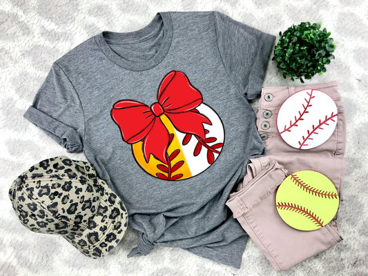 Softball/Baseball Red Bow - DTF