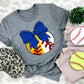 Softball/Baseball Blue Bow - DTF