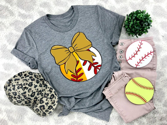 Softball/Baseball Gold Bow - DTF
