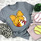 Softball/Baseball Yellow Bow - DTF