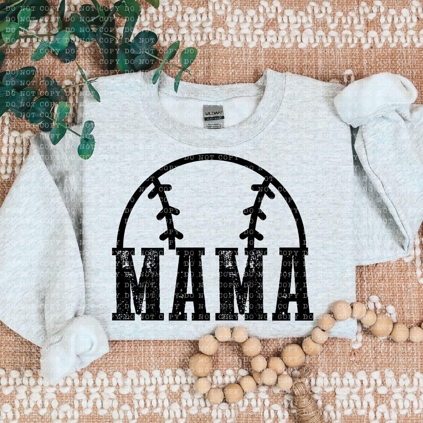 Baseball Mama Blk Semicircle - DTF