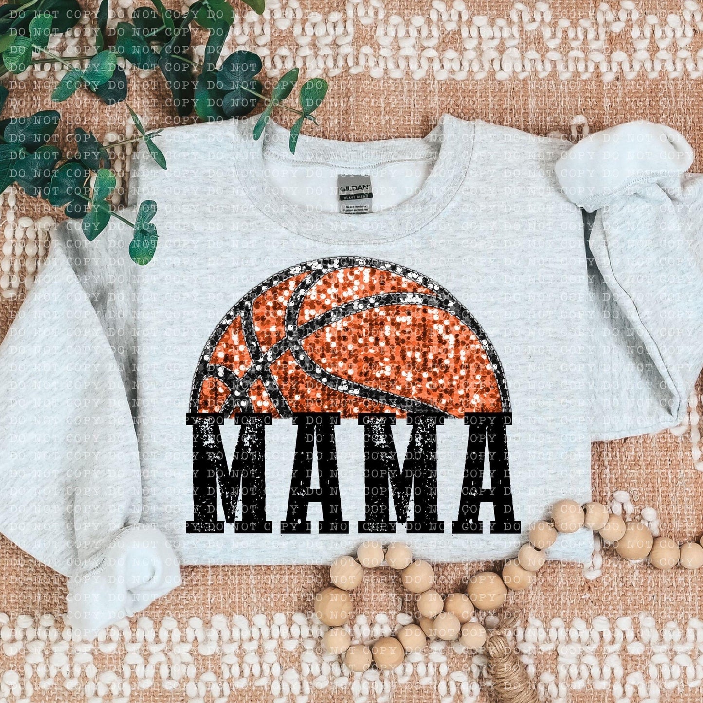 Basketball Mama Faux Sequin Semicircle - DTF