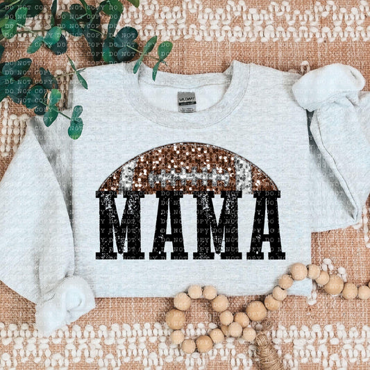 Football Mama Faux Sequin Semicircle - DTF