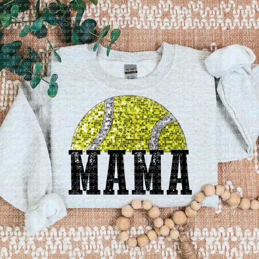 Tennis Mama Faux Sequin Semicircle - DTF