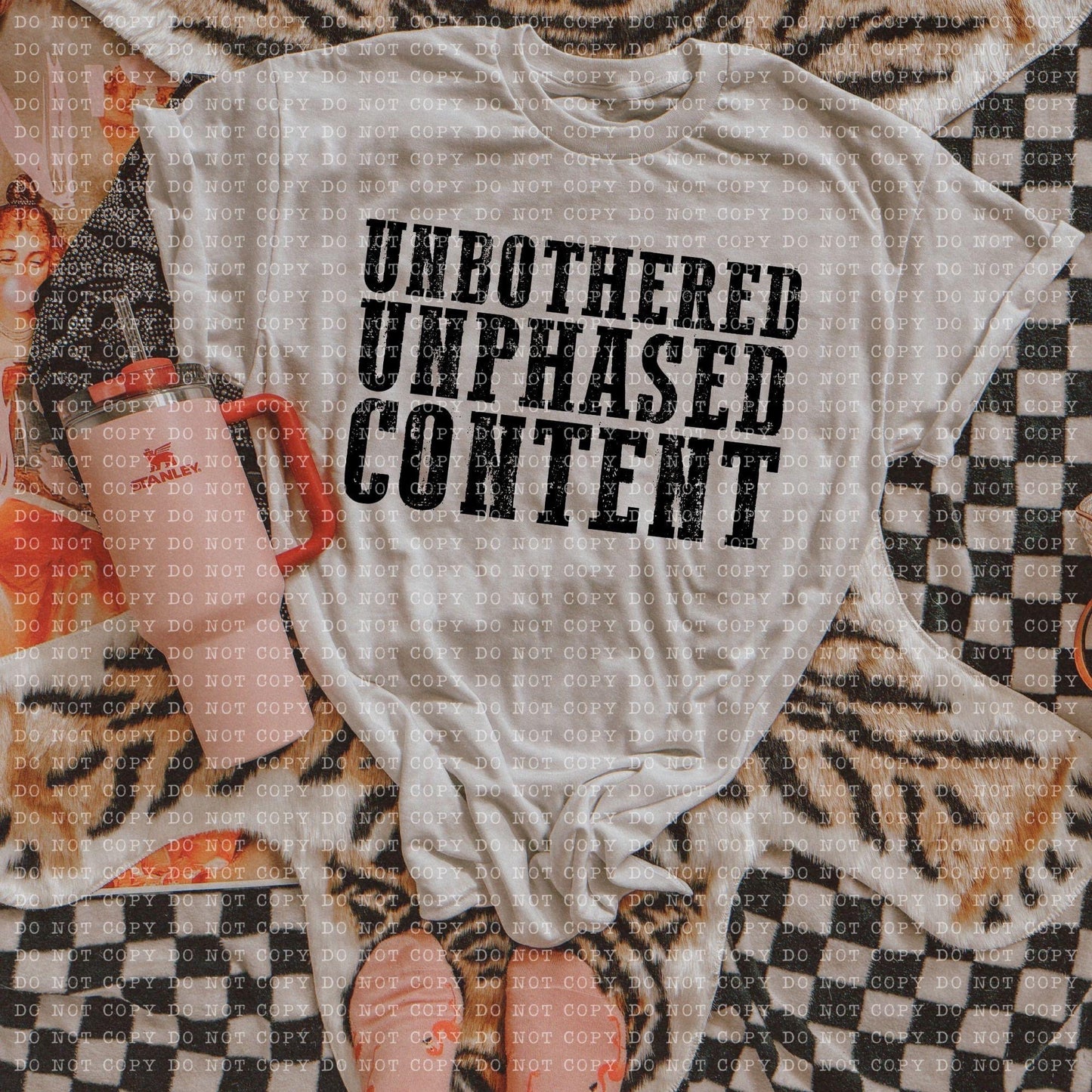 Unbothered Unphased Content Blk - DTF