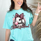 Cute And Unbothered Bunny Pink Leopard Bow - DTF