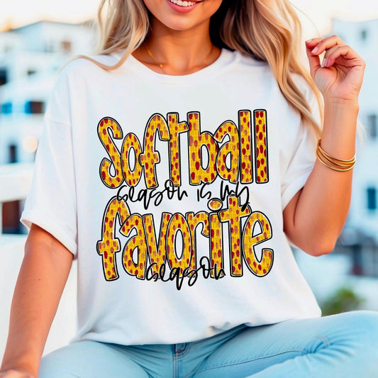 Softball Season Is My Favorite Season Polka Dot - DTF