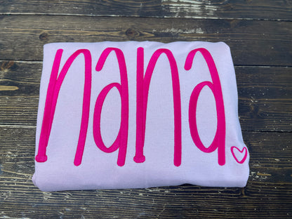 Nana Solid Color:  Embroidered