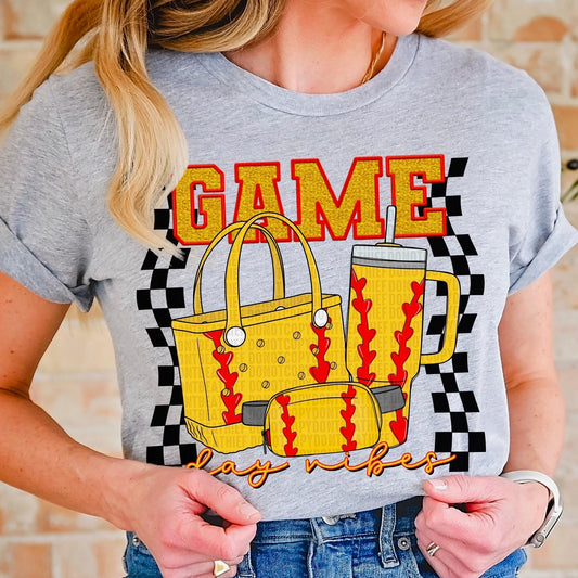 Game Day Vibes Faux Chenille Softball -DTF