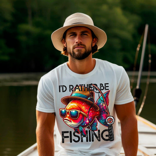 I’d Rather Be Fishing With Hat -DTF