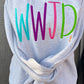 WWJD Multicolored:  Embroidered