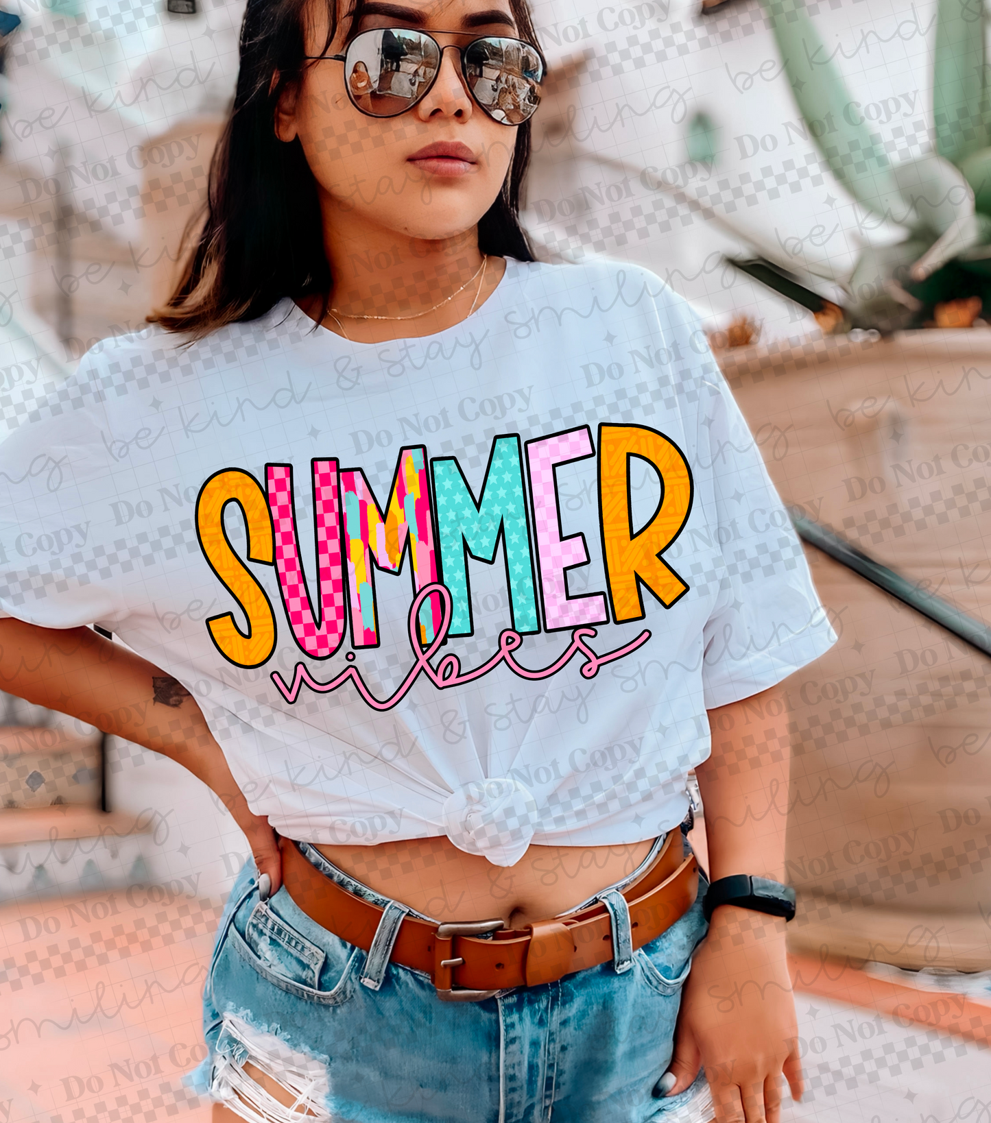 Summer Vibes black outline-DTF&UV