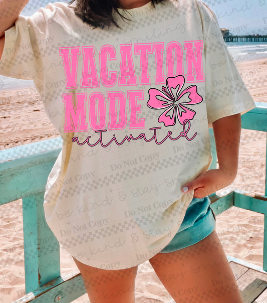 Vacation Mode Pink-DTF&UV
