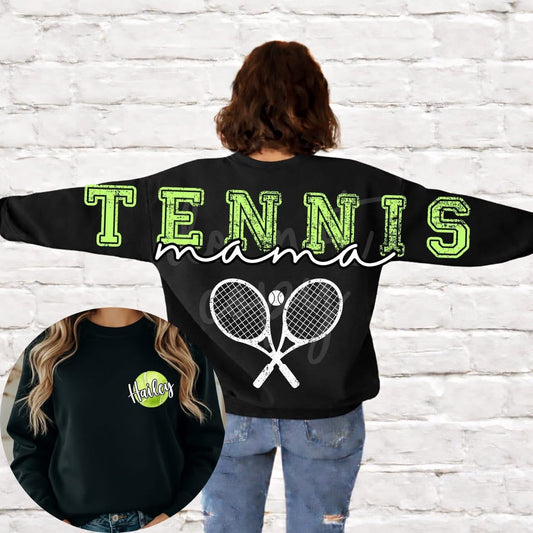 Tennis Mama Pocket Included- (All add ons in One listing) Customized-DTF