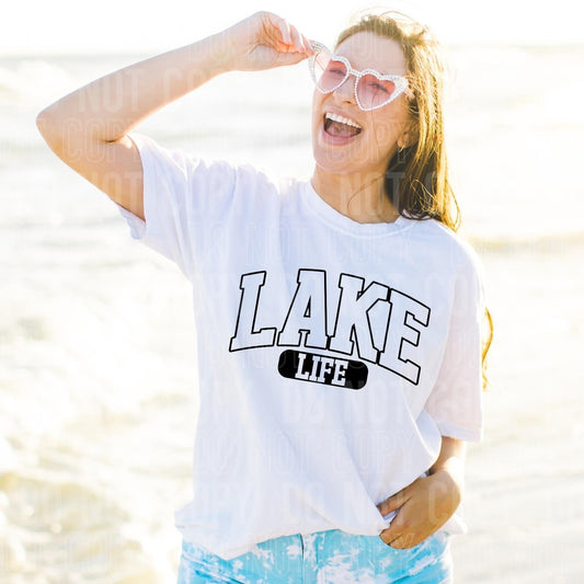 Lake Life Varsity Blk -DTF