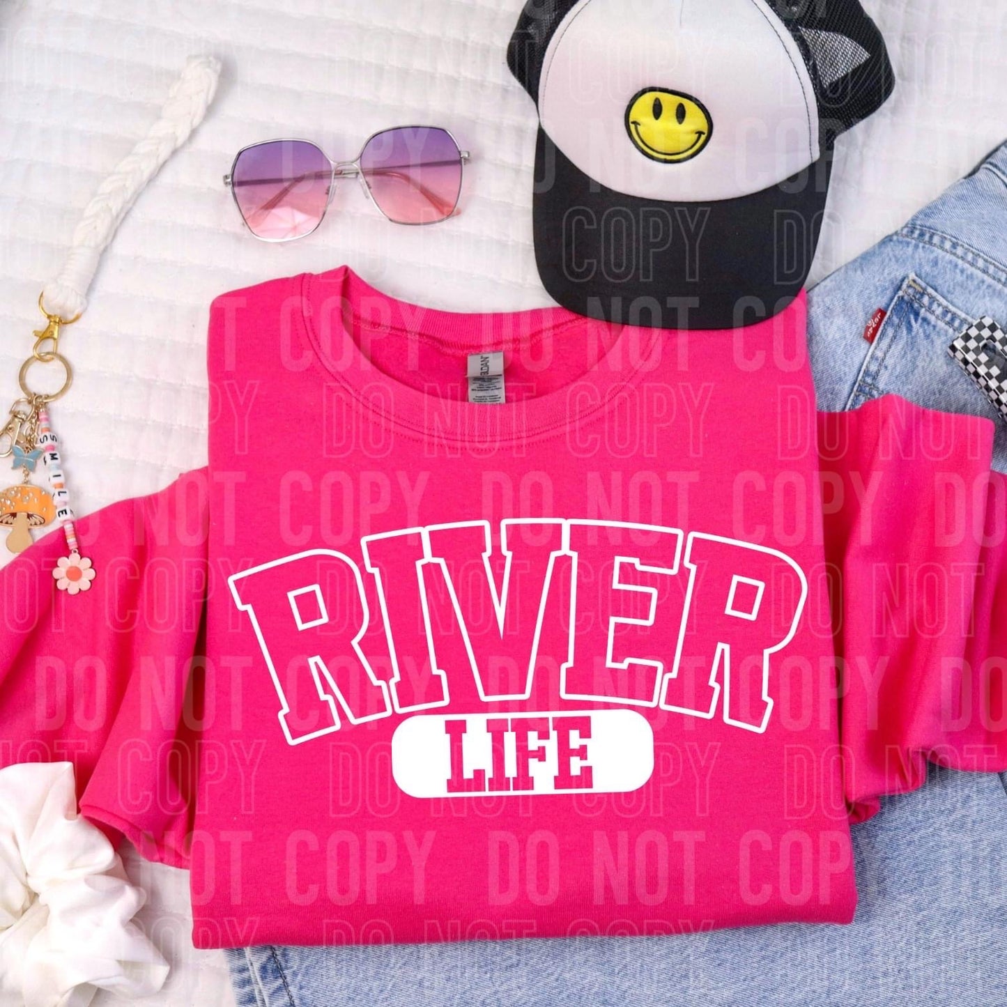 River Life Varsity Wht -DTF